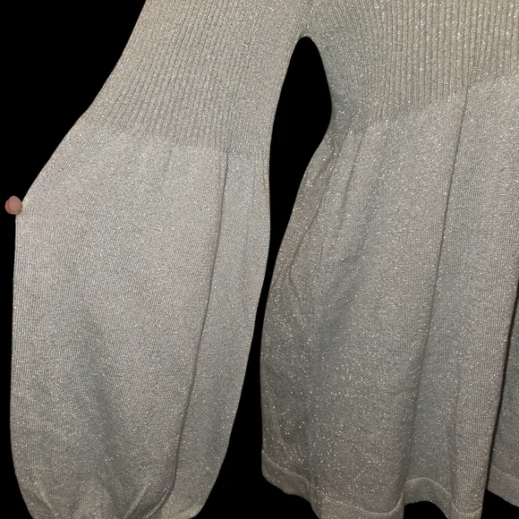 Motherhood Maternity Silver Cowl Neck Sweater with Elegant Draping - Picture 5 of 8